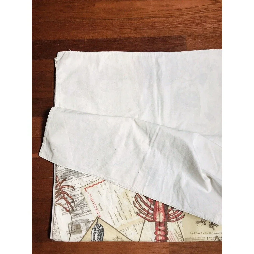 Pottery Barn Lobster Print Menu Seafood Table Runner Beach House Decor 24